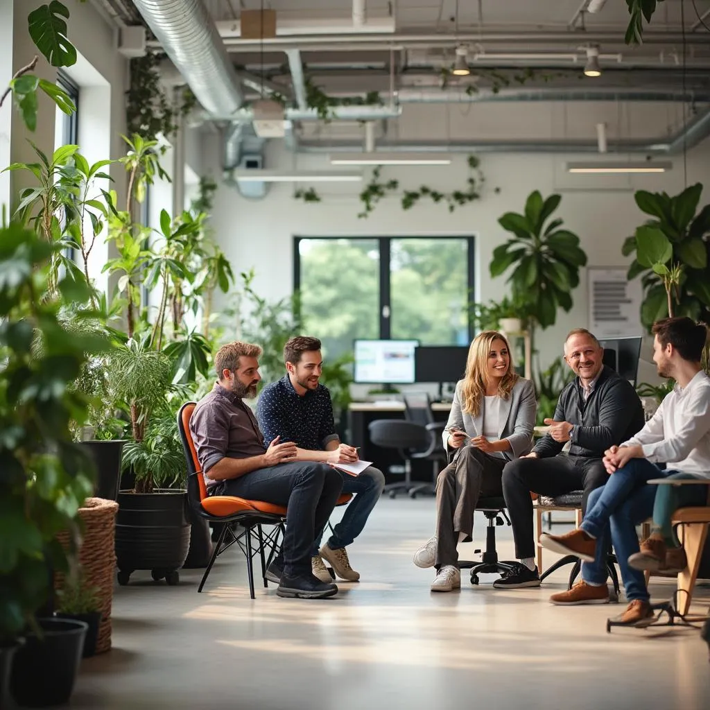 Espace de travail collaboratif et lumineux